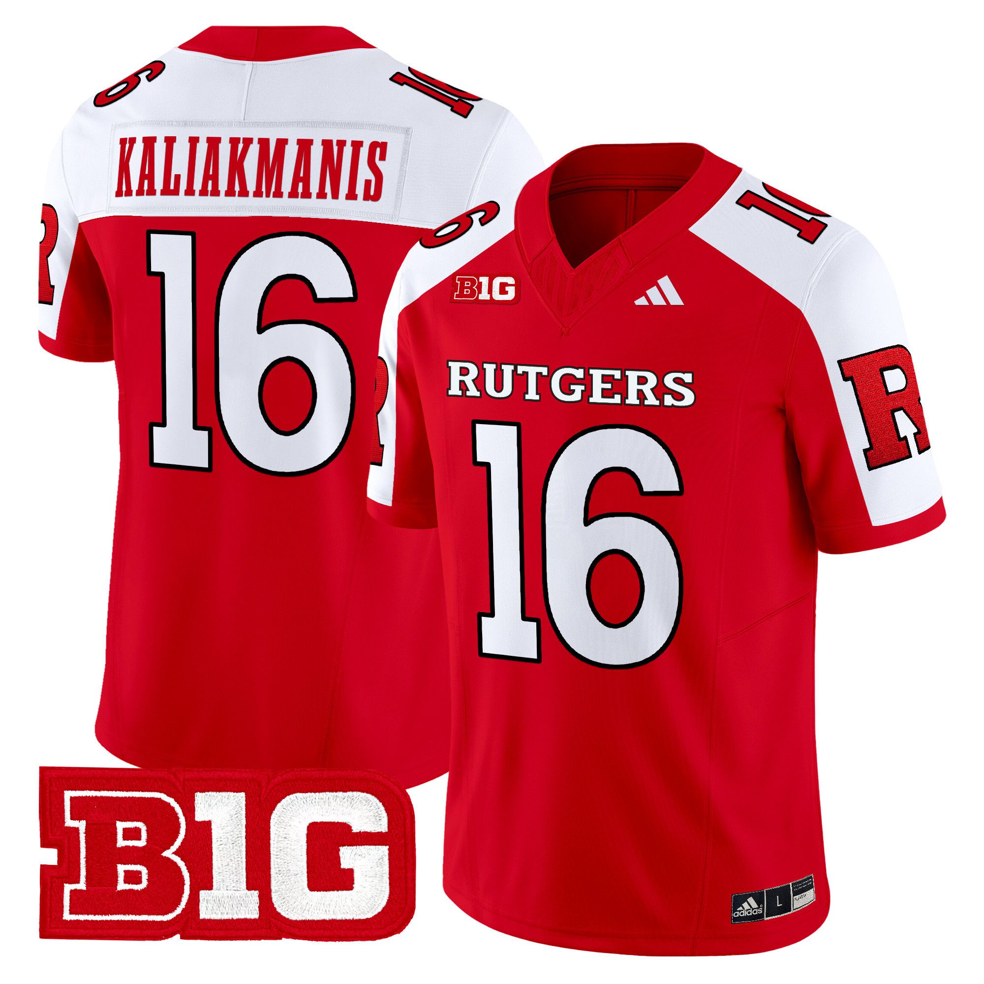 Men Rutgers Scarlet Knights #16 Kaliakmanis Red 2024 Vapor Limited NCAA Jersey->customized ncaa jersey->Custom Jersey